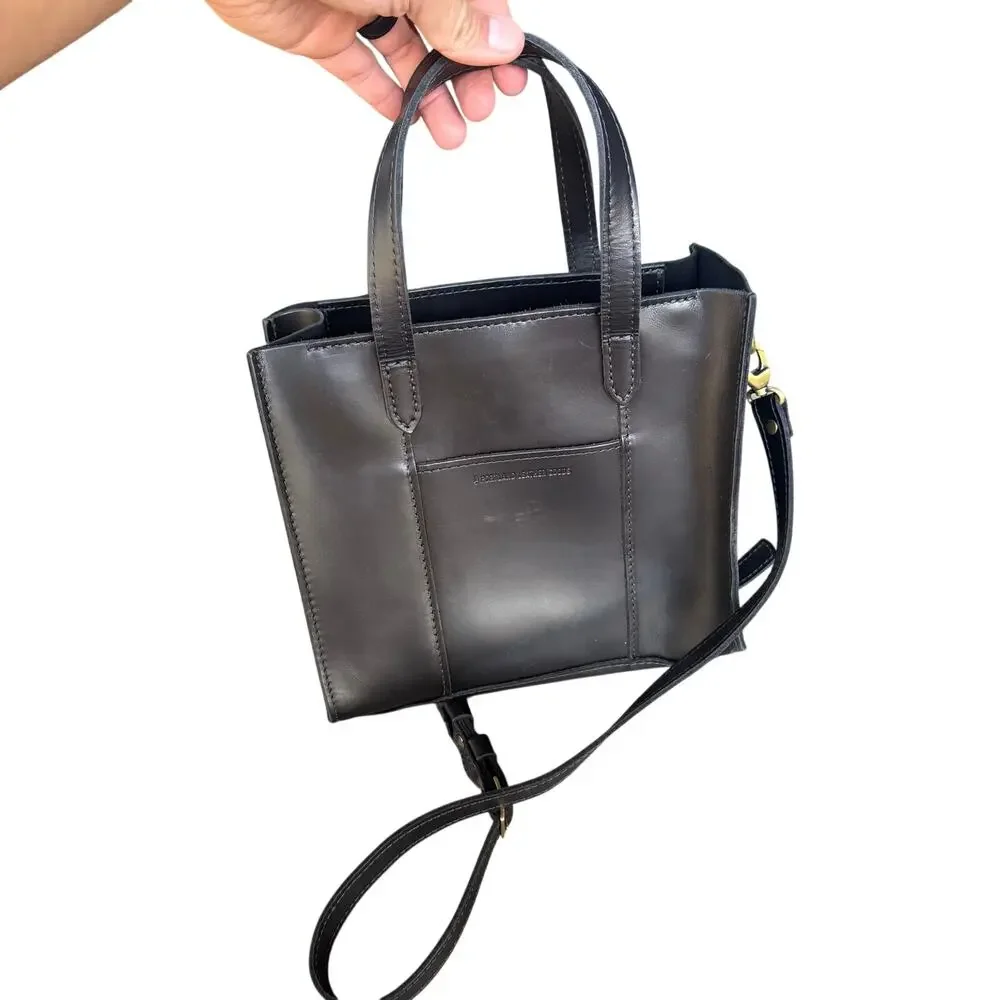 Portland Leather Goods Lola Black Handle Crossbody Detachable Strap Gold